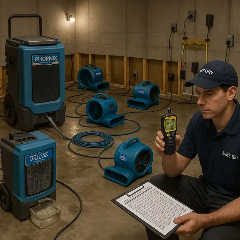 Structural Drying and Dehumidification process in Jefferson County, TX